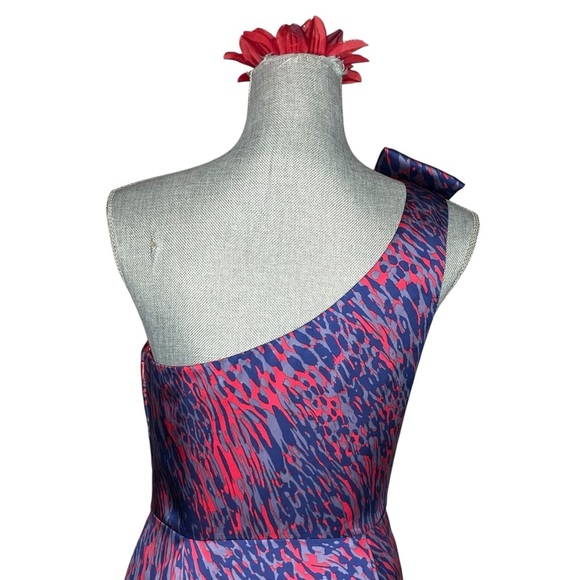 BCBGeneration Raspberry Red Multi One -Shoulder Cocktail Dress Sz 8 - Picture 5 of 16